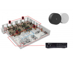 Акустическая система для ресторана, кафе 4 настенных колонки AUDAC NELO706